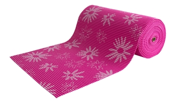 Antislip badmat - Per meter - Roze met bloemen - 65 cm breed - Multifunctionele mat voor natte ruimtes