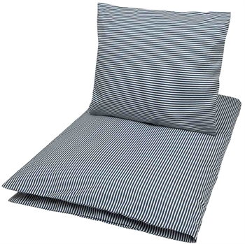 Beddengoed voor baby\'s 70x100 cm - Gestreept blauw - 100% biologisch katoenen beddengoed - Müsli