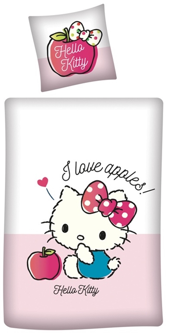 Junior beddengoed 100x140 cm - Hello Kitty beddengoedset - 2 in 1 design - 100% katoen