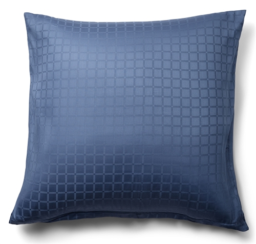 Luxe kussensloop - 60x63 cm - 100% katoen satijn - Daisy blauw - By Night jacquard geweven