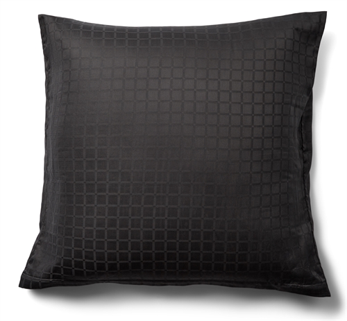 Luxe kussensloop - 60x63 cm - 100% katoen satijn - Daisy donkergrijs - By Night jacquard geweven