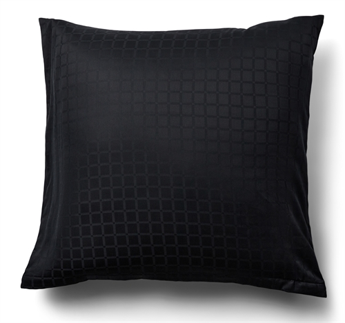 Luxe kussensloop - 60x63 cm - 100% katoen satijn - Daisy zwart - By Night jacquard geweven