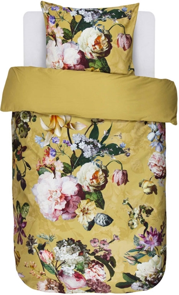 Essenza Fleur beddengoed - Bloemen beddengoed - 140x200 cm - Fleur golden yellow - Omkeerbare set - 100% katoen satijn