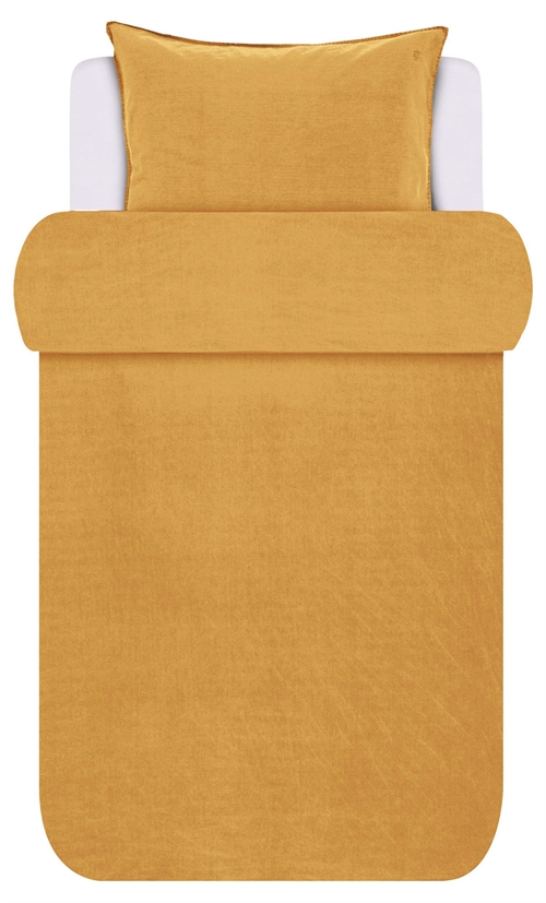 Marc O\'Polo beddengoed - 140x220 cm - 100% enzymgewassen katoenen bedset - Senja Golden Yellow linnenset