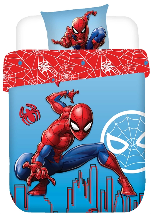 Spiderman beddengoed - 100% zacht katoen - 140x200 cm - Spiderman omkeerbare beddenset - Dekbedovertrek met 2 motieven