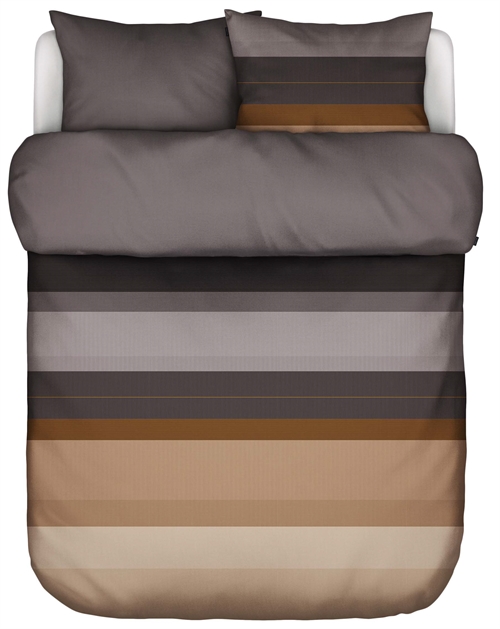 Marc O\'Polo beddengoed - 200x220 cm - 100% enzymgewassen katoenen set - Kiya Warm Charcoal bedlinnen