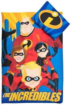 Kinderbeddengoed - 140x200 cm - The Incredibles - Dekbed met 2-in-1 ontwerp - 100% katoenen beddengoedset