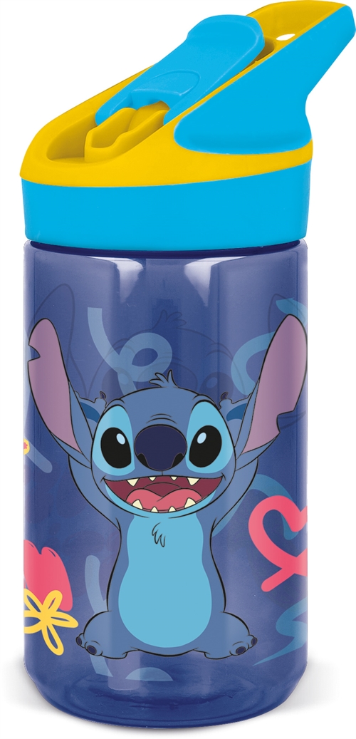 Stitch - Drinkfles met flipfunctie en rietje - Blauw met Stitch