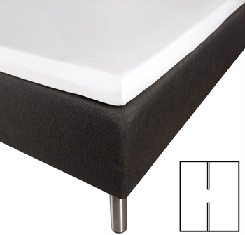 Hoeslaken met H-split 180x210 cm - Splitlengte 80 cm - Wit - 100% katoen satijn - Night & Day