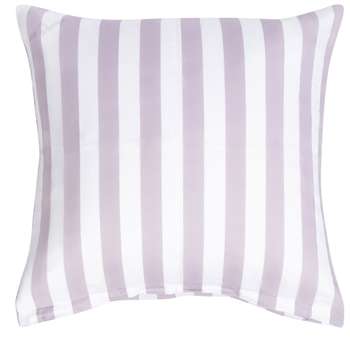 Kussensloop 60x63 cm - Zacht katoen satijn - Nordic Stripe - Lavendel en wit