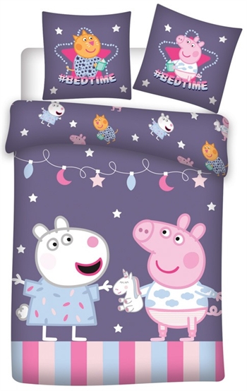 Peppa Pig junior beddengoed 100x140 cm - Peppa Pig en Frida Schaap - 2-in-1 ontwerp - 100% katoen