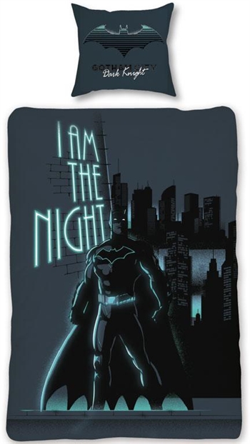 Batman beddengoed - 140x200 cm - Lichtgevend beddengoed - 2-in-1 design - Dekbedovertrek van 100% katoen