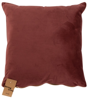 Sierkussen - 45x45 cm - Effen bordeauxrood - Velours - Borg Living