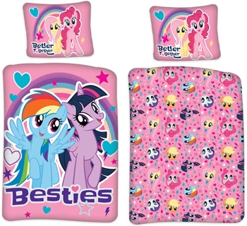 Junior beddengoed 100x140 cm - My Little Pony Besties - 2-in-1 ontwerp - 100% katoen