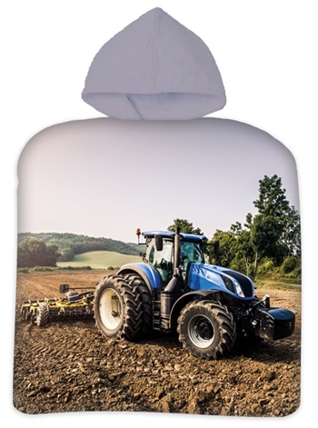 Badponcho - handdoek voor kinderen - Blauwe tractor - 50x100 cm - 100% katoen