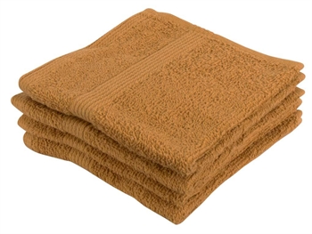 Washandje - 30x30 cm - 4-pack - Curry - 100% katoen - Washandjes van By Borg