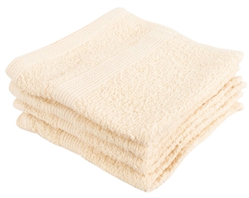 Washandje - 30x30 cm - 4-pack - Crème - 100% Katoen - Washandjes van By Borg