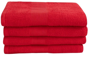 Badhanddoek - 70x140 cm - Rood - 100% katoen - Badstof handdoek van By Borg