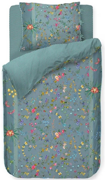 Bloemen beddengoed - 140x200 cm - Petit fleurs blue - Beddengoedset met 2 in 1 design - 100% katoen - Pip Studio beddengoed