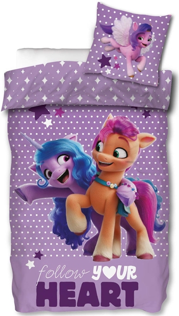 My Little Pony beddengoed - 150x210 cm - Volg je hart - 2 in 1 ontwerp - Beddengoedset van 100% katoen