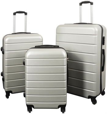 Koffer aanbieding - Set van 3 stuks. - Exclusieve hardcase kofferset - Grijs met strepen