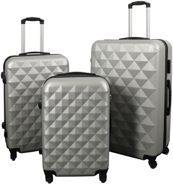 Koffers - Set van 3 stuks - Exclusieve aanbieding voor hardcase kofferset - Diamantgrijs