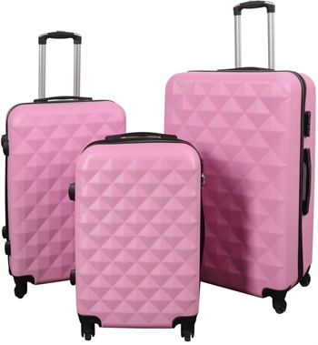 Koffers - set van 3 stuks. - Exclusieve aanbieding voor hardcase kofferset - Diamantroze