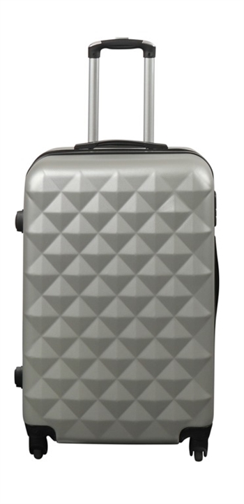 Koffer - Hardcase - Maat Medium - Diamant grijs - Slimme goedkope reiskoffer