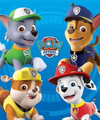 Kinderdeken - Paw Patrol - De vier puppyvrienden - 100x140 cm - Zacht fleecedeken - Borg Living