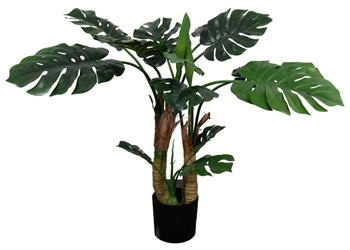 Fingerphilodendron Monstera Kunstplant - Hoogte 100 cm - Grote groene bladeren