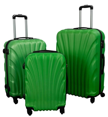 Kofferset - 3 stuks Hardcase koffers - Groene Mossel