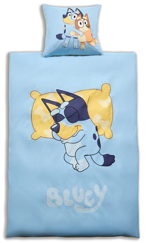 Bluey beddengoed, zacht en heerlijk 100% katoenflanel - Sleeping Bluey - 140x200cm 2-in-1 ontwerp beddenset