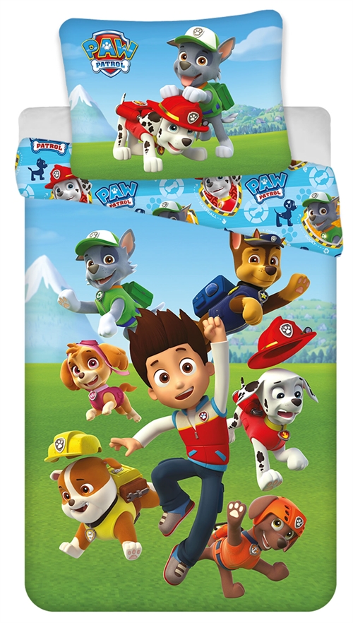 Paw Patrol beddengoed - 140x200 cm - Omkeerbaar design - Beddengoedset van 100% katoen