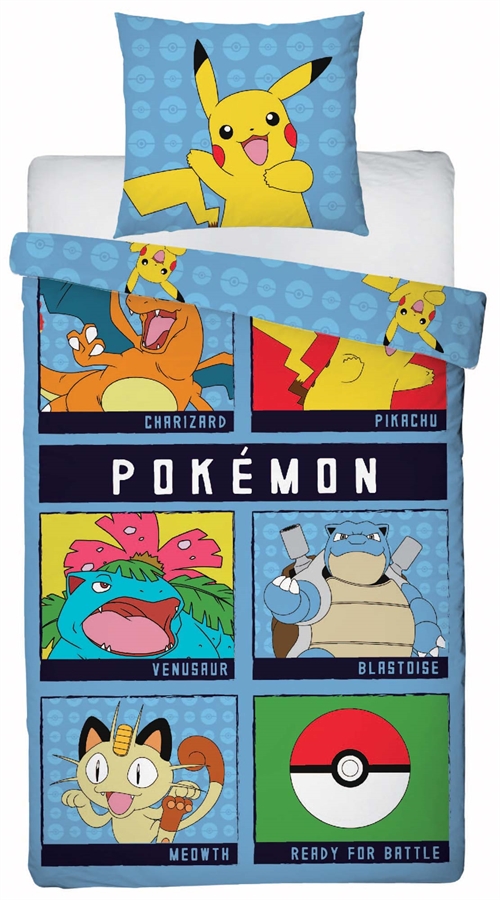 Pokémon beddengoed - 140x200 cm - Pikachu 2-in-1 beddenset - Dekbed van 100% katoen