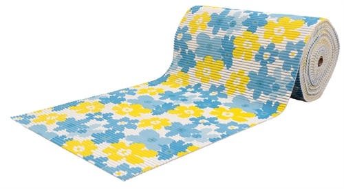 Antislip badmat - Per meter - Wit met bloemen - 65 cm breed - Multifunctionele mat voor natte ruimtes