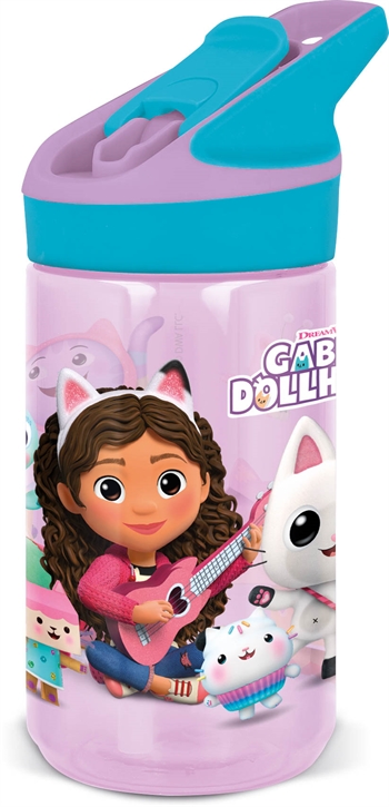 Gabby\'s Poppenhuis waterfles - Waterfles met flipfunctie en rietje - Gabby en Pandy