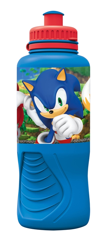 Sonic blauwe drinkfles - Drinkfles met tuit voor kinderen - Sonic, Tails en Knuckles