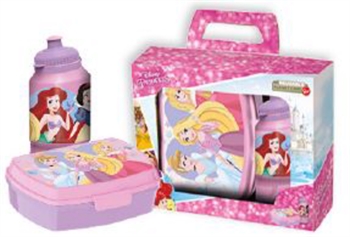 Disney prinsessen lunchbox met drinkfles - Lunchboxset in 2 delen voor kinderen - Assepoester, Rapunzel en Doornroosje