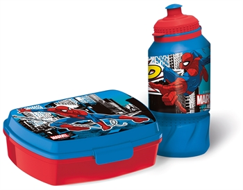 Spiderman lunchbox met waterfles - lunchboxset in 2 delen voor kinderen - Spiderman