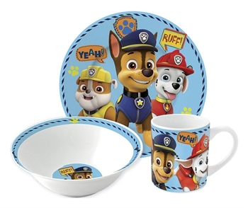 Paw Patrol servies voor kinderen - Eetset in 3 delen voor kinderen - Marshall, Chase en Rubble