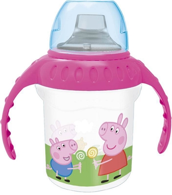 Peppa Pig - Drinkbeker met deksel en handvat - Peppa en George