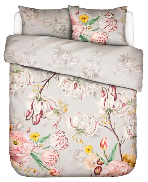 Tweepersoons bloemen beddengoed 200x220 cm - 100% katoen satijnen set - Omkeerbaar Aimee Mist - Essenza