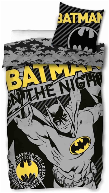 Batman beddengoed - 140x200 cm - In de nacht - 2 in 1 design - Batman beddengoedset van 100% katoen