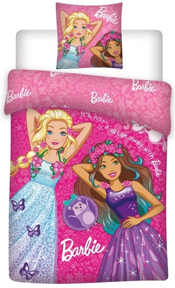 Junior beddengoed 100x140 cm - Barbie junior beddengoedset - 2 in 1 design - 100% katoen