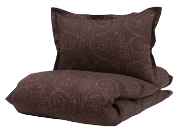 borås cotton beddengoed - 140x200 cm - Bianca Aubergine - Beddengoedset van 100% katoen satijn - borås cotton beddengoed