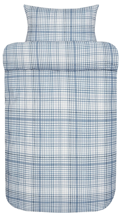 Flanel beddengoed - 140x220 cm - 100% zacht katoenen flanel beddengoedset - Høie of Scandinavia - David blauw