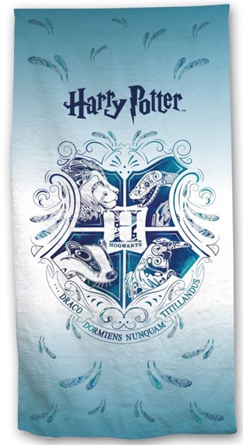 Harry Potter badhanddoek - Blauw Hogwarts-logo - 70x140 cm - 100% Zacht katoen -