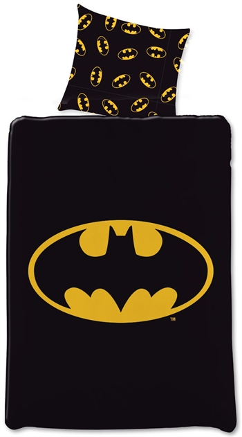 Batman beddengoed - 140x200 cm - Groot Batman logo - Omkeerbaar dekbedovertrek - 100% Katoenen beddengoedset