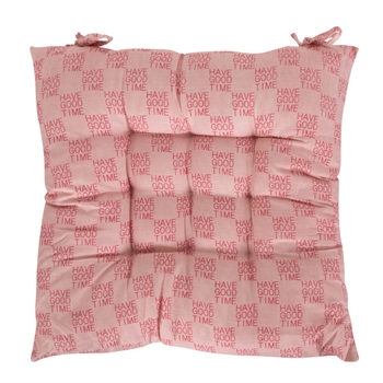 Stoelkussen - 35x35x6 cm - Roze tuinkussen met tekst