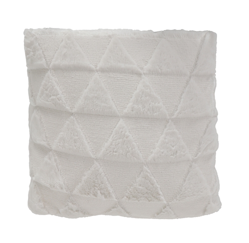 Kussen - 45x45 cm - Witte hoes met driehoekig patroon - Zacht bankkussen van Borg Living